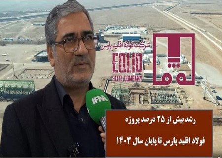 رشد بیش از ۲۵ درصدی پروژه فولاد اقلید پارس تا پایان سال ۱۴۰۳ / ویدیو