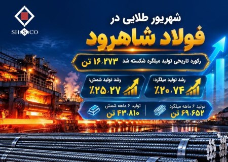 «شهریور طلایی» فولاد شاهرود؛ رکورد ماهانه تولید میلگرد جابه‌جا شد