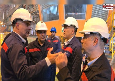 بازدید سرزده مدیرعامل فولاد اکسین؛ پایداری تولید زیر ذره‌بین رفت