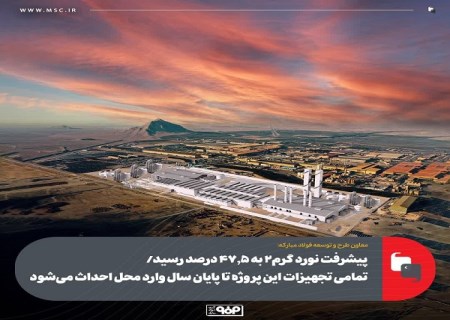 پیشرفت نورد گرم 2 به 47.5 درصد رسید/ تمامی تجهیزات این پروژه تا پایان سال وارد محل احداث می‌شود